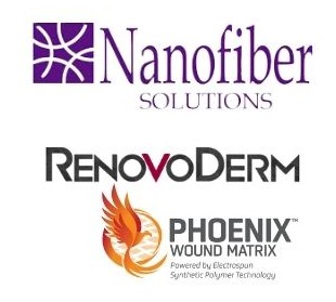 Nanofiber, RenovoDerm and Phoenix Wound Matrix Logos